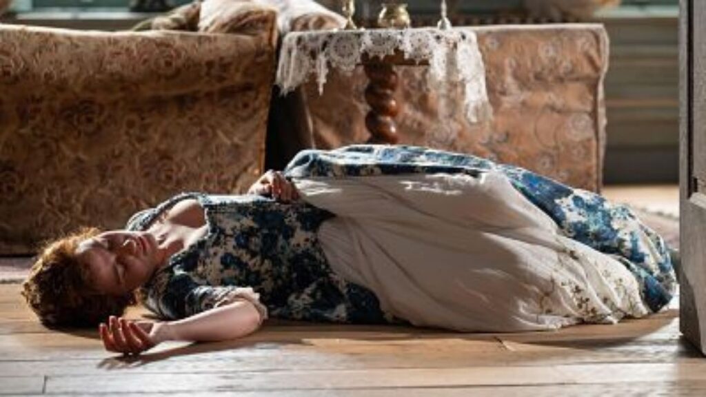Adriana se desmaya en 'Valle salvaje'. RTVE