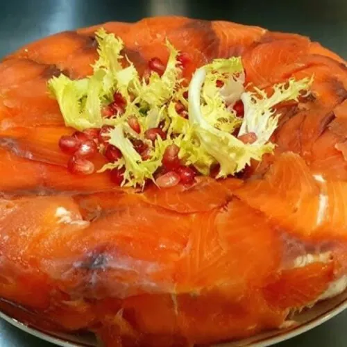 Pastel de salmón ahumado