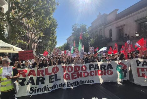 Estudiantes se manifiestan en Madrid a favor de Palestina: «¡Ayuso, sionista, estás en nuestra lista!»