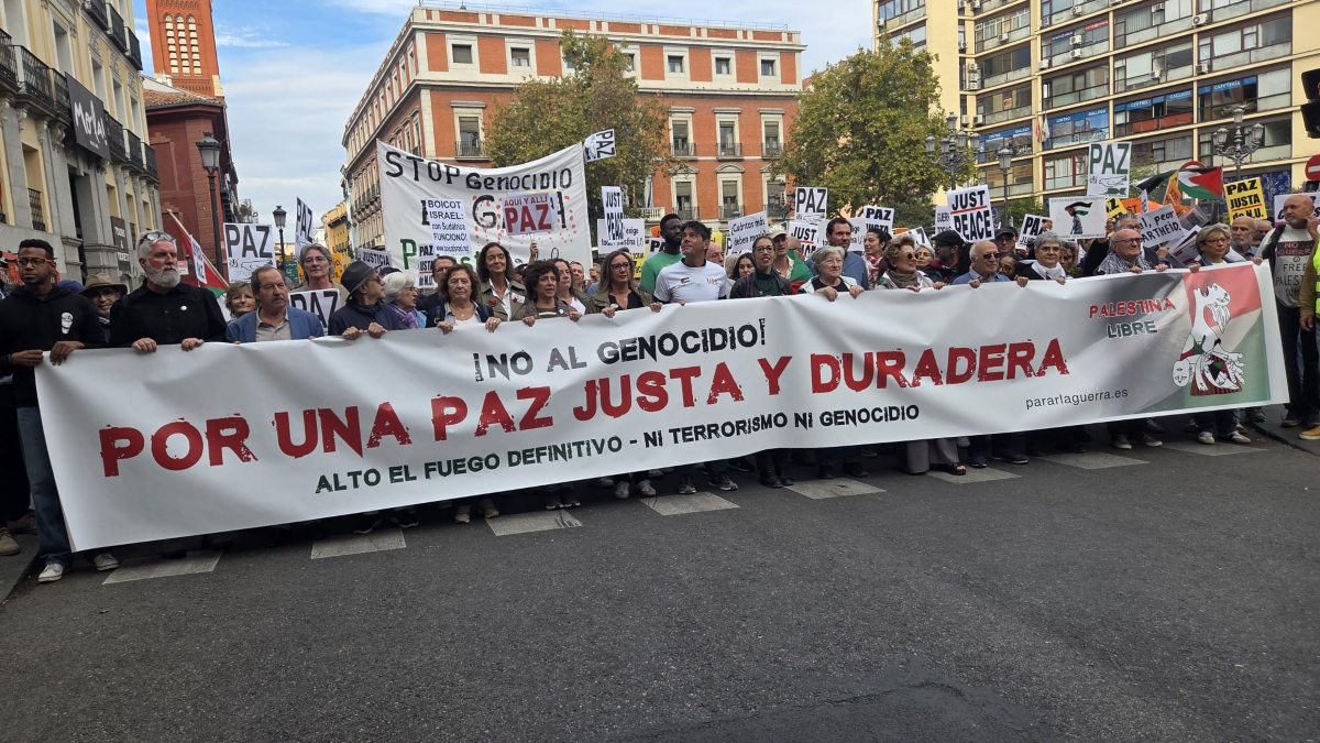 Cientos de personas marchan en Madrid por una «paz justa» para Palestina