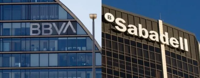 BBVA se revaloriza casi un 6% en bolsa y Sabadell pierde casi un 7% tras la opa
