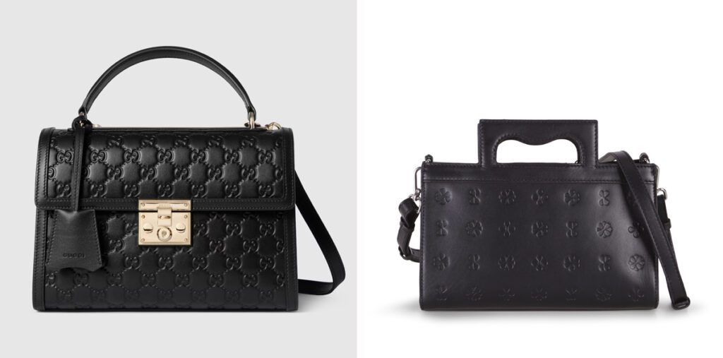 GUCCI Bolso de mano. (PVP: 2.450€) // SKFK modelo con tejido en relieve. (PVP: 159€)