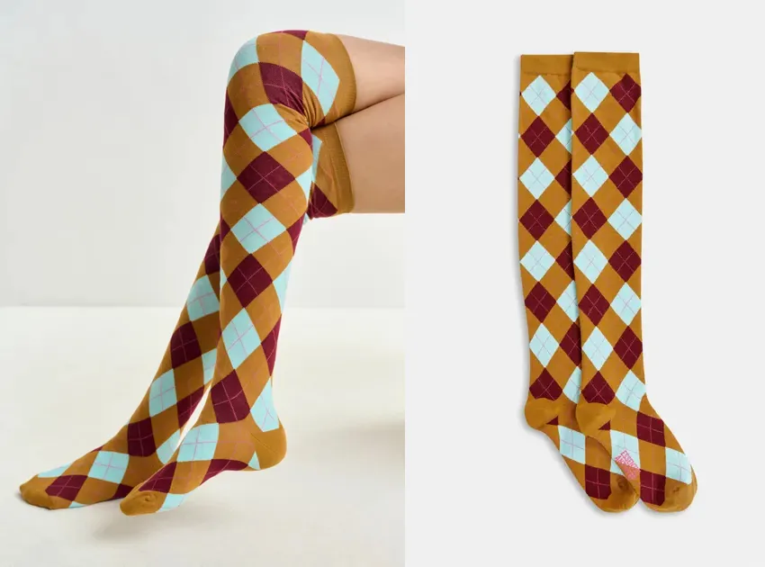 Calcetines de cuadros de Essentiel Antwerp. (PVP: 40€)