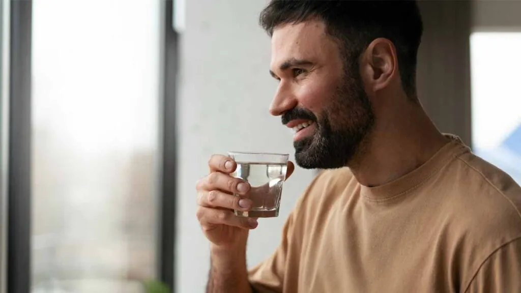 hombre-evitar-deshidratacion-dormir-vaso-agua