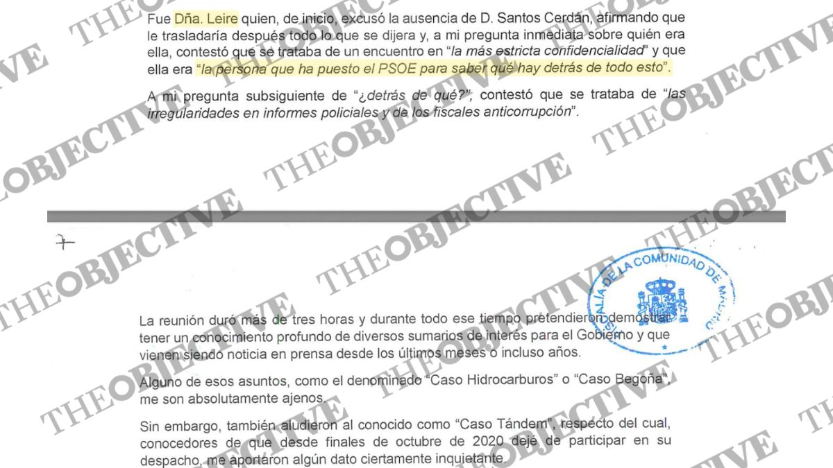 Leire Díez, a Stampa: «Me pone el PSOE para saber qué hay detrás de los informes policiales»