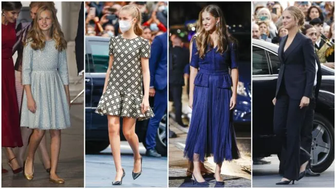 Todos los 'looks' de la princesa Leonor en los premios Princesa de Asturias: de niña a 'royal'