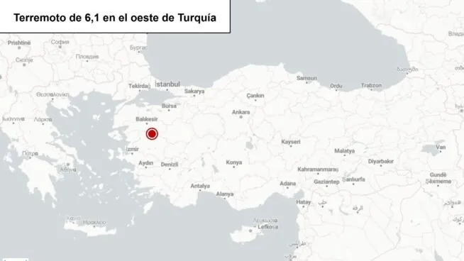 Un terremoto de magnitud de 6,1 azota el oeste de Turquía