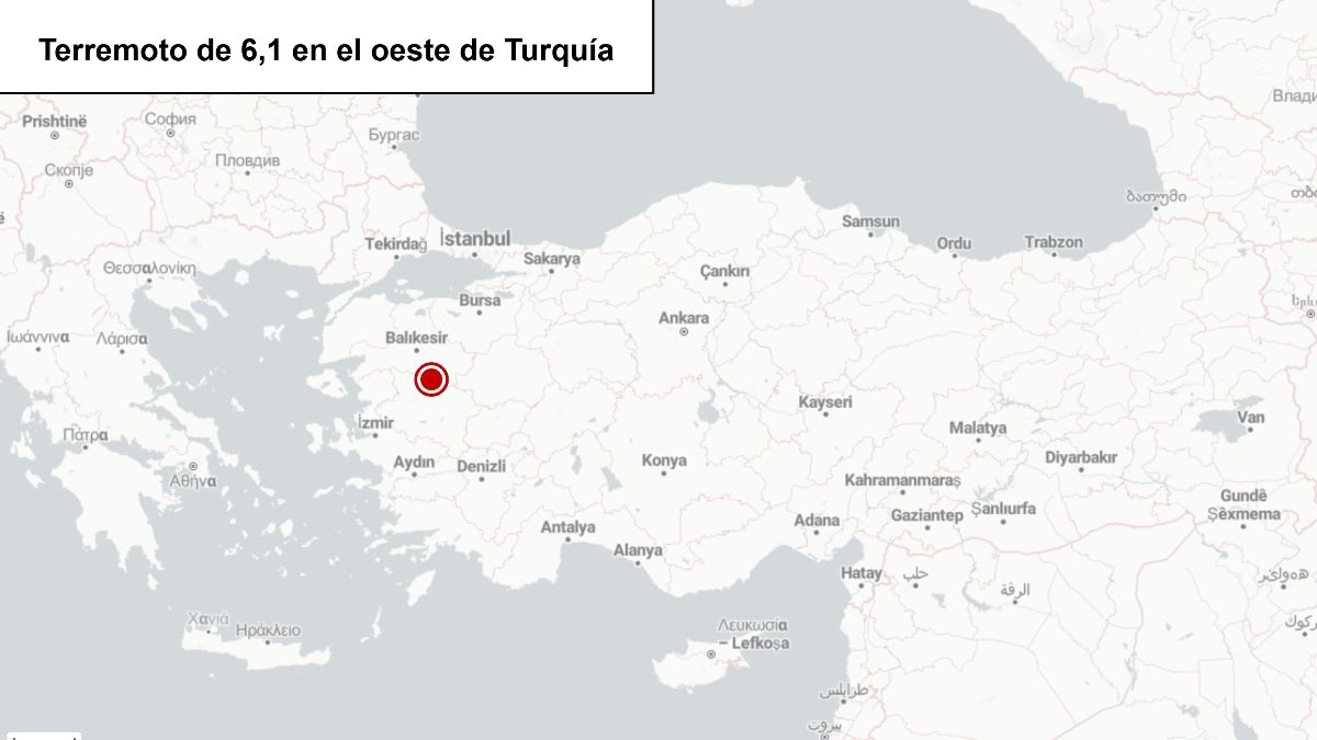 Un terremoto de magnitud de 6,1 azota el oeste de Turquía