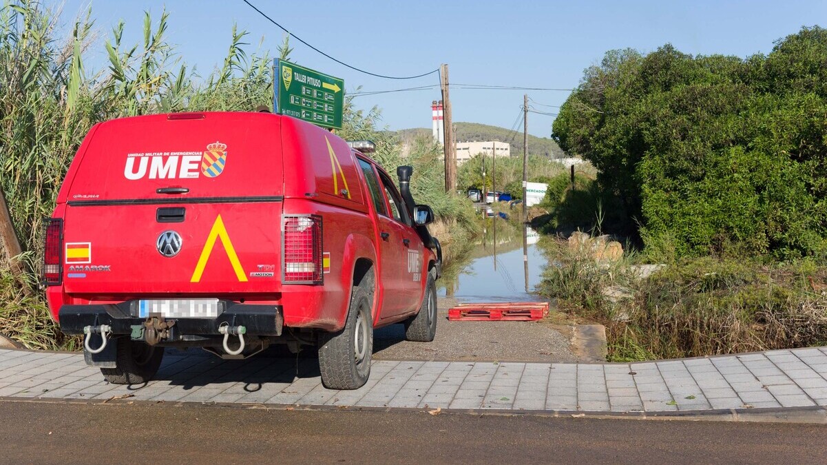 Defensa despliega la UME en Ibiza ante la solicitud de Baleares por las lluvias torrenciales