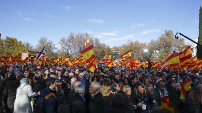 La manifestación contra el Gobierno convocada por el PP, en imágenes
