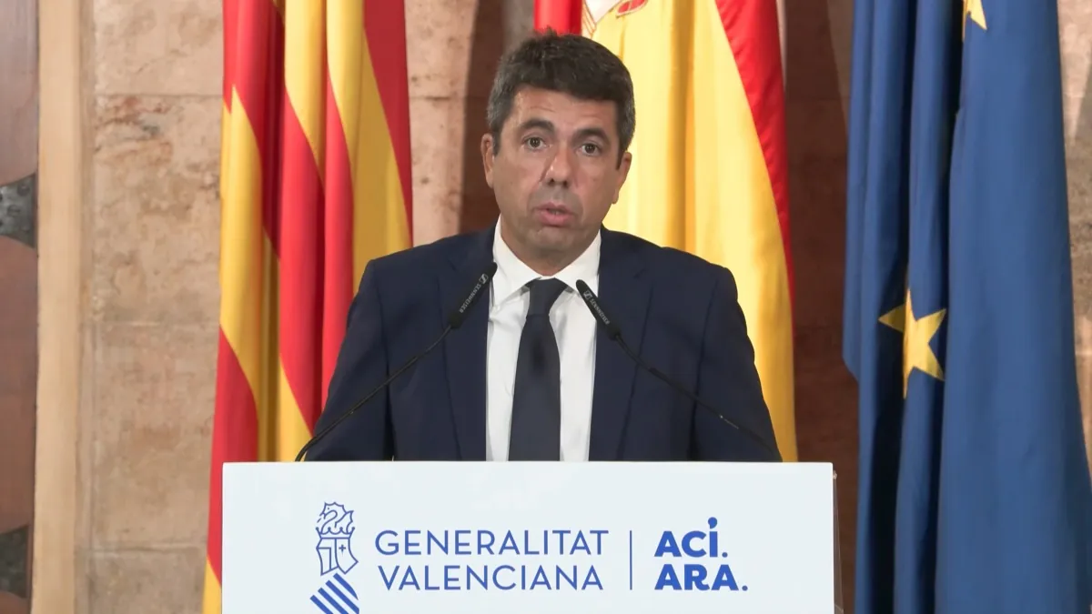 Mazón registra el escrito de renuncia como presidente de la Comunidad Valenciana