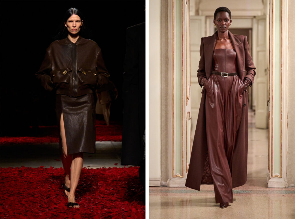 Desfiles de Ferragamo (izquierda) y Elisabetta Franchi (derecha)