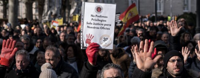 Los autónomos se manifiestan en todo el país contra la «injusticia» que viven: «Nos exprimen»