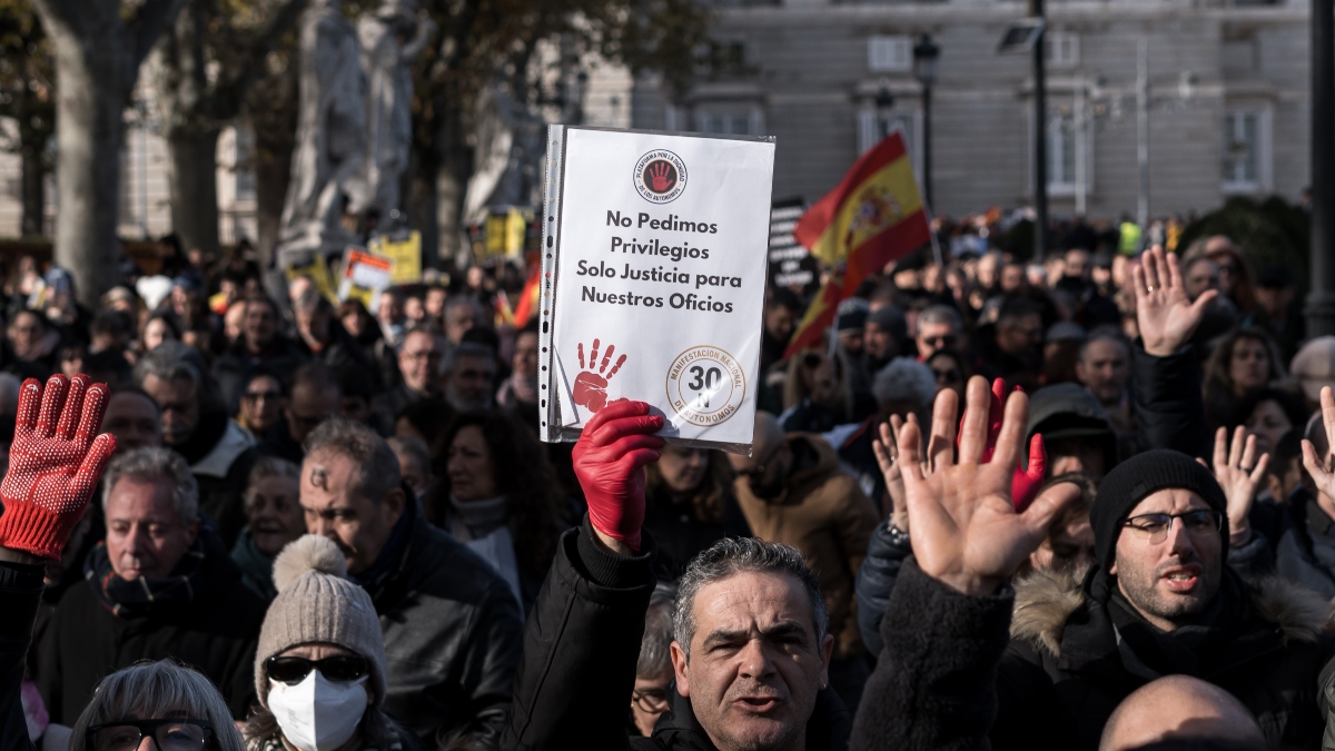 Autónomos protestan en todo el país contra la «injusticia» que vive el colectivo