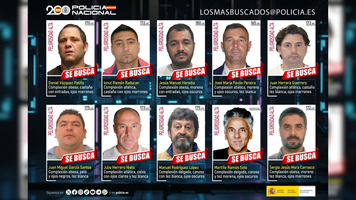 Un asesino, narcotraficantes y violadores: estos son los 10 fugitivos más buscados en España