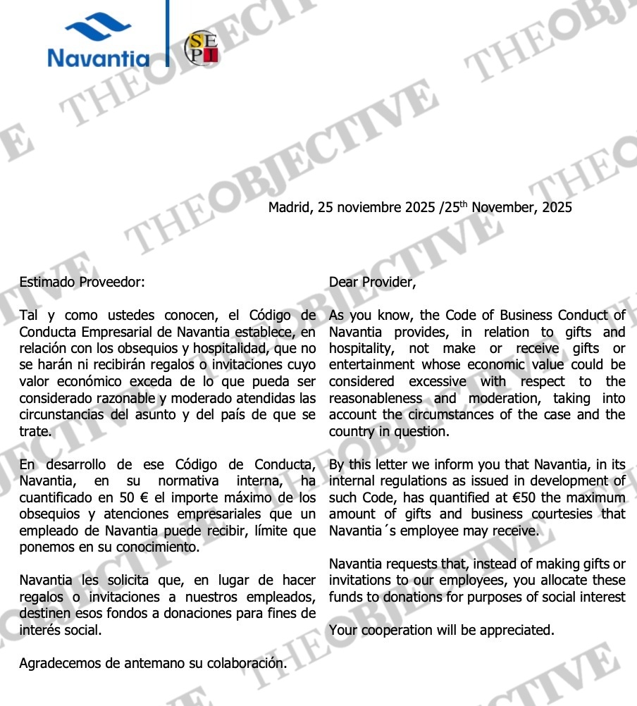 Navantia regalos empleados