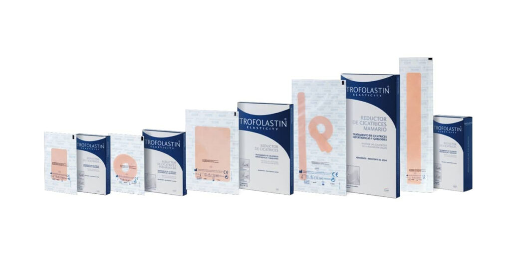 Parches para la reducción de cicatrices de Trofolastin