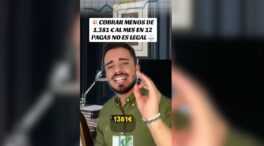 Sebas, abogado laboralista: «Si cobras 1.381 euros en doce pagas no es legal»