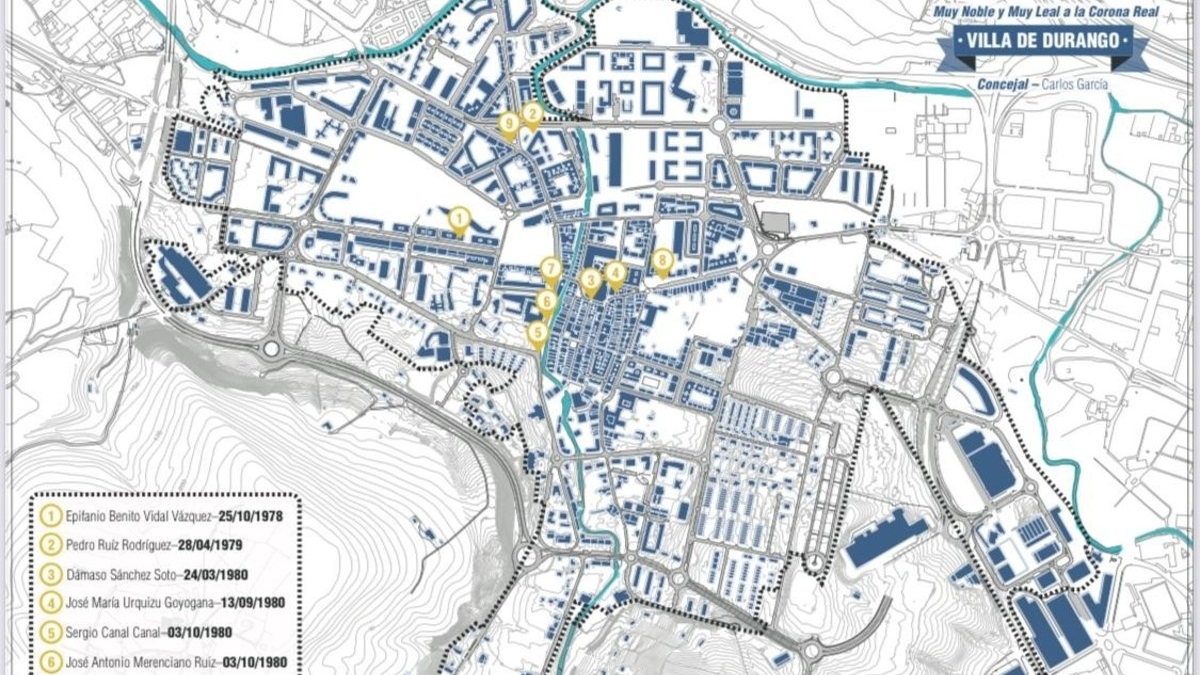 Durango homenajea a las víctimas de ETA con la instalación de placas conmemorativas