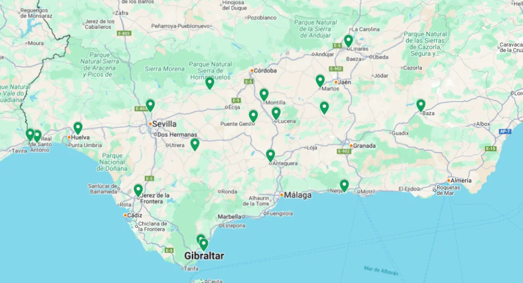 Imagen del mapa interactivo creado por la Asociación de Directoras y Gerentes de Servicios Sociales