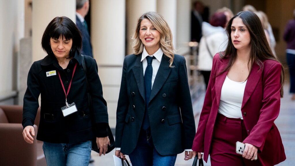 Yolanda Díaz llega al Senado para una sesión parlamentaria