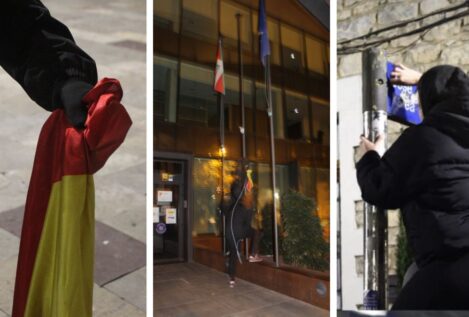 Denuncian que un abertzale arranca la bandera de España de una sede oficial en Vitoria