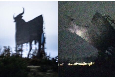 Abertzales derriban el único toro de Osborne que había en el País Vasco: «Por españolista»