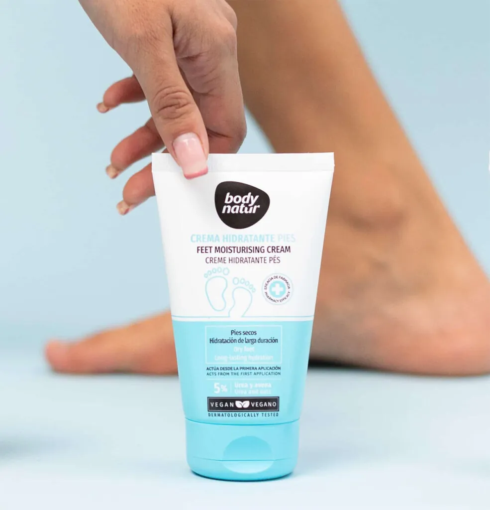 Crema hidratante para los pies de Body Natur. (PVP: 1.75€)