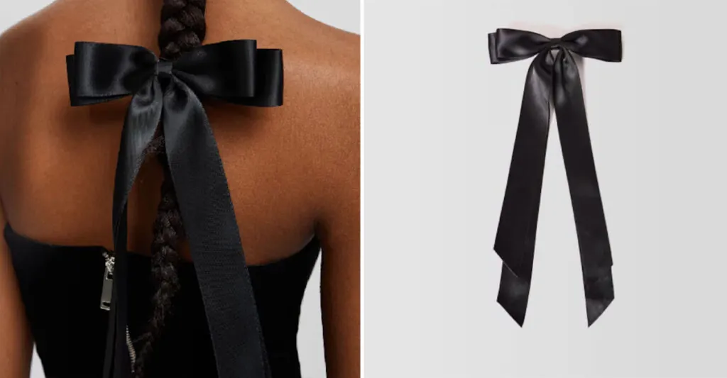 Peinado con lazo negro. (Fuente: Bershka)