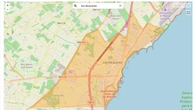 Envían un mensaje ES-Alert en Los Alcázares (Murcia) ante el riesgo de inundaciones