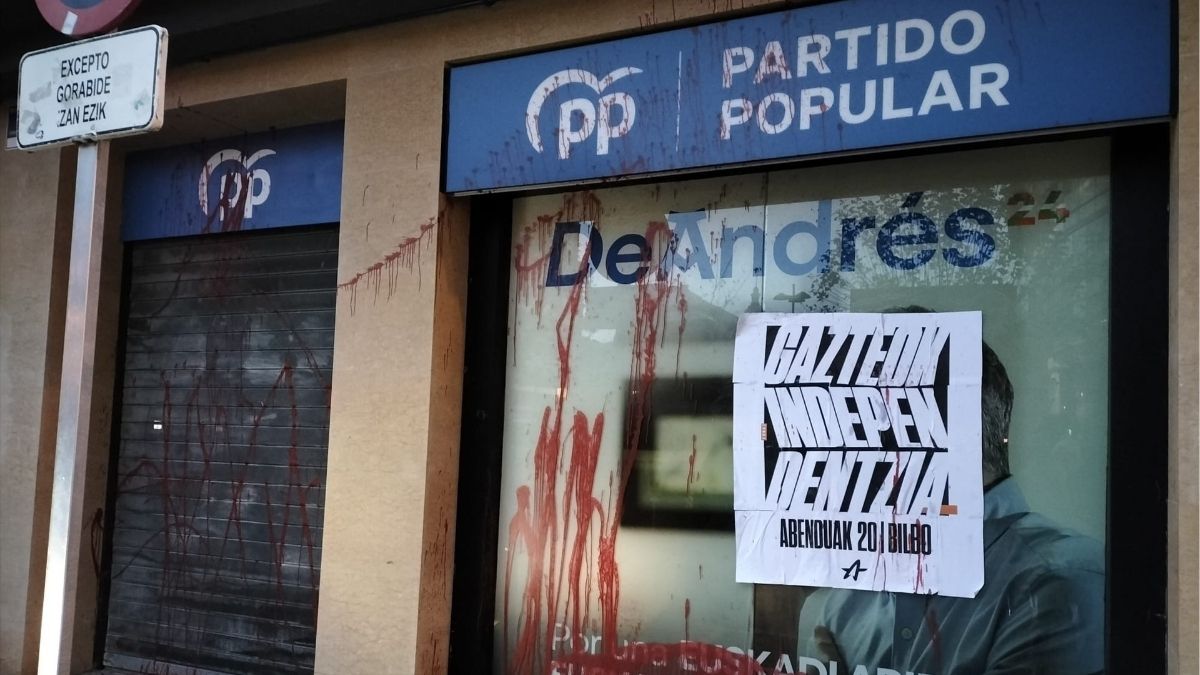 El PP denuncia un «ataque de la izquierda abertzale» a su sede en Bilbao