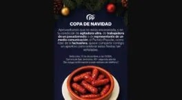La invitación del PP a la prensa a su copa de Navidad: guiño a la trama Koldo y sus chistorras