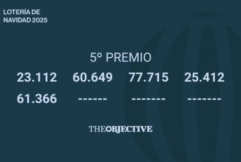 23.112, 60.649, 77.715, 25.412 y 61.366: quintos premios de la Lotería de Navidad