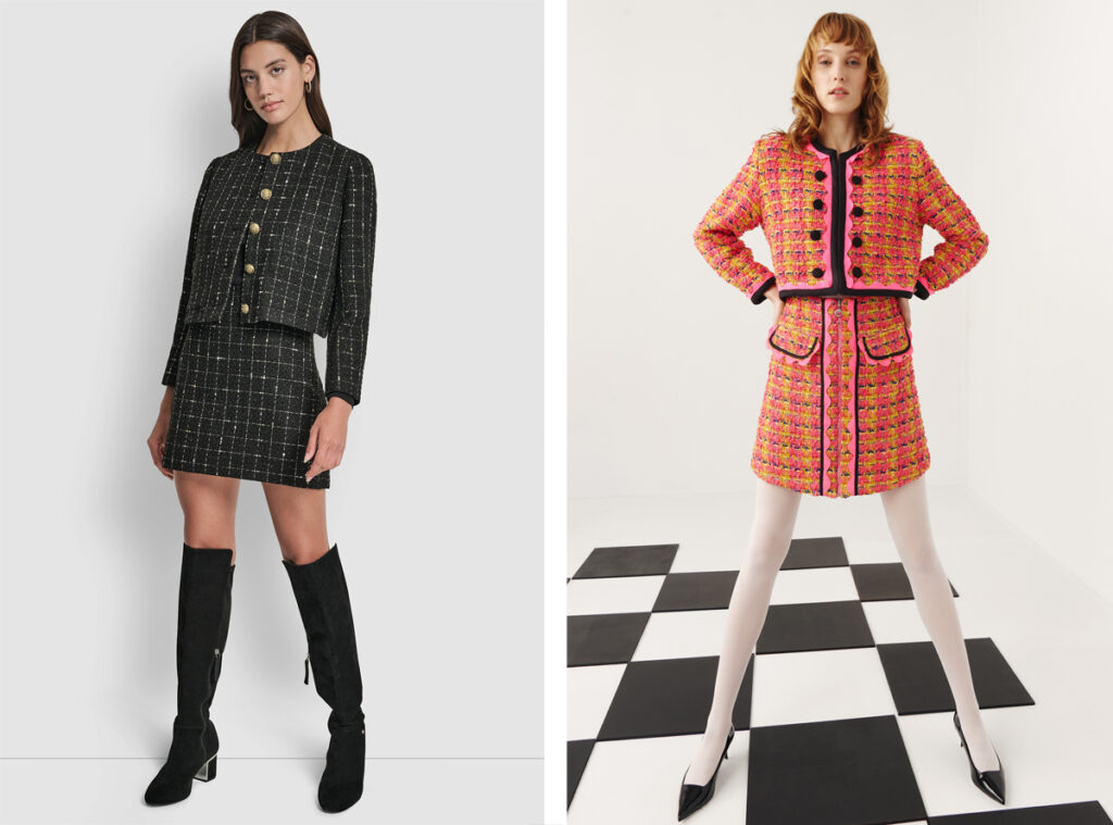 DKNY Traje de chaqueta de tweed // CELIA B Propuesta multicolor