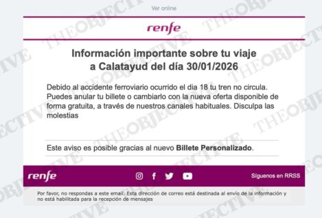 Renfe cancela «por error» cientos de billetes de Madrid a Barcelona por el siniestro de Adamuz