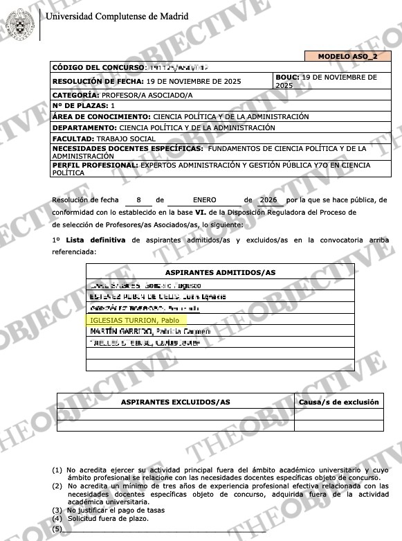 Documento oficial de la Complutense