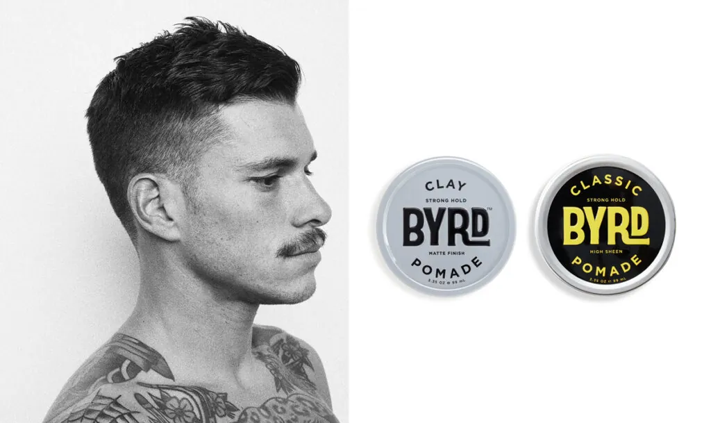 Corte de pelo degradado y pomada de fijación fuerte. (Fuente: Byrd Hairdo)