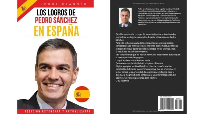 Un libro sobre los logros de Sánchez en blanco, de los más vendidos en Amazon