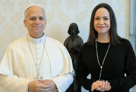 El papa León XIV recibe en el Vaticano a María Corina Machado