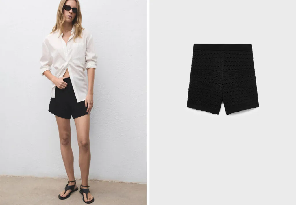 Shorts de croché negro de Mango. (PVP: 12.99€)