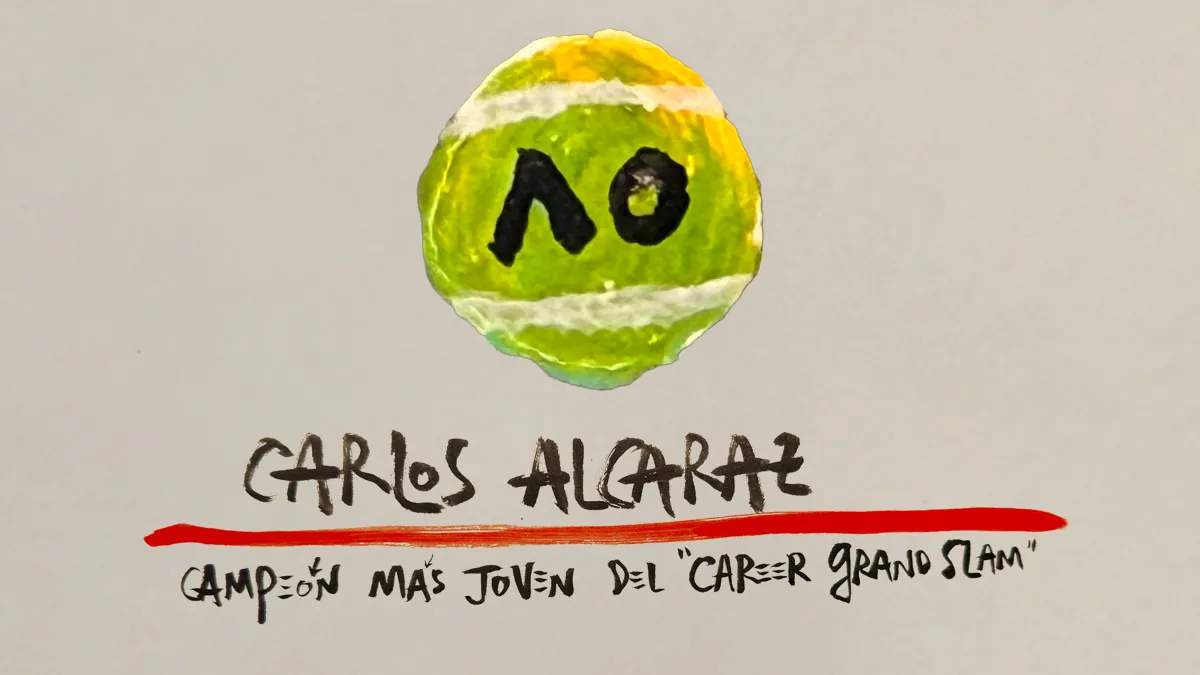 La viñeta animada sobre... el 'Career Grand Slam' de Alcaraz