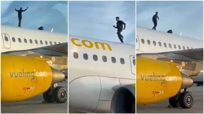 Un hombre provoca un retraso de dos horas en un vuelo al subirse al techo del avión en Valencia