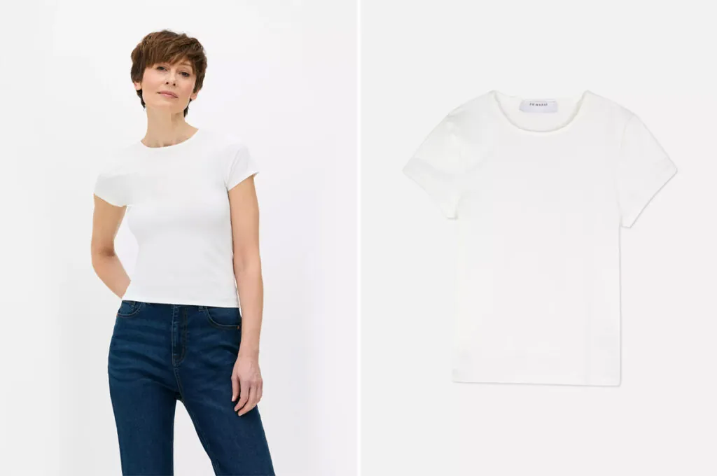 Camiseta blanca de manga corta de Primark. (PVP: 6€)