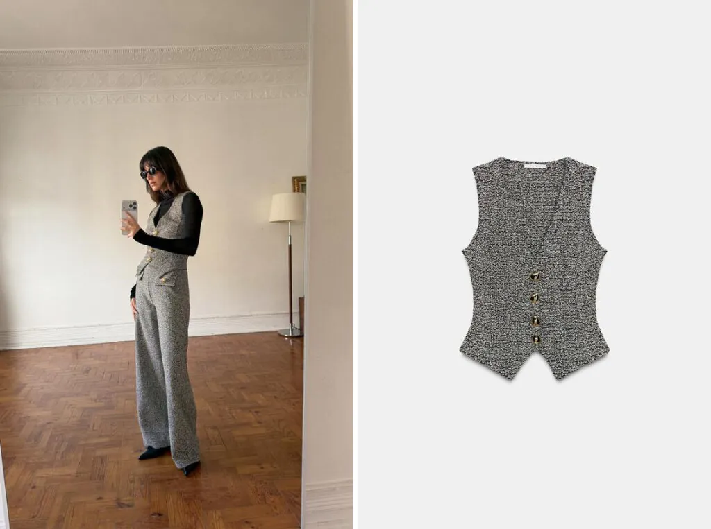 Chaleco de tweed de Zara. (PVP: 22.95€)