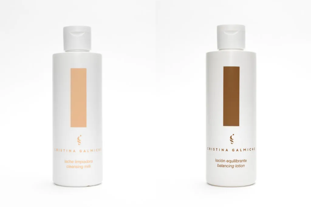 Leche limpiadora y loción equilibrante de Cristina Galmiche