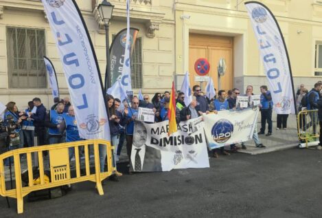Protesta policial frente al Ministerio para exigir la dimisión de Marlaska tras el 'caso DAO'