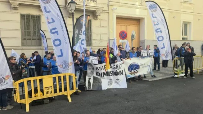 Protesta policial frente al Ministerio para exigir la dimisión de Marlaska tras el 'caso DAO'