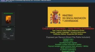 Un hacker asegura haber conseguido DNI y  cuentas bancarias del Ministerio de Ciencia
