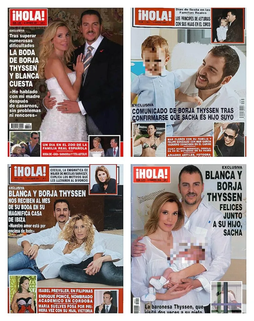 Algunas portadas de Borja Thyseen y Blanca Cuesta en '¡Hola!'