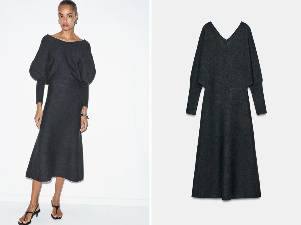 Vestido de punto con manga globo de Zara. (PVP: 39.95€)